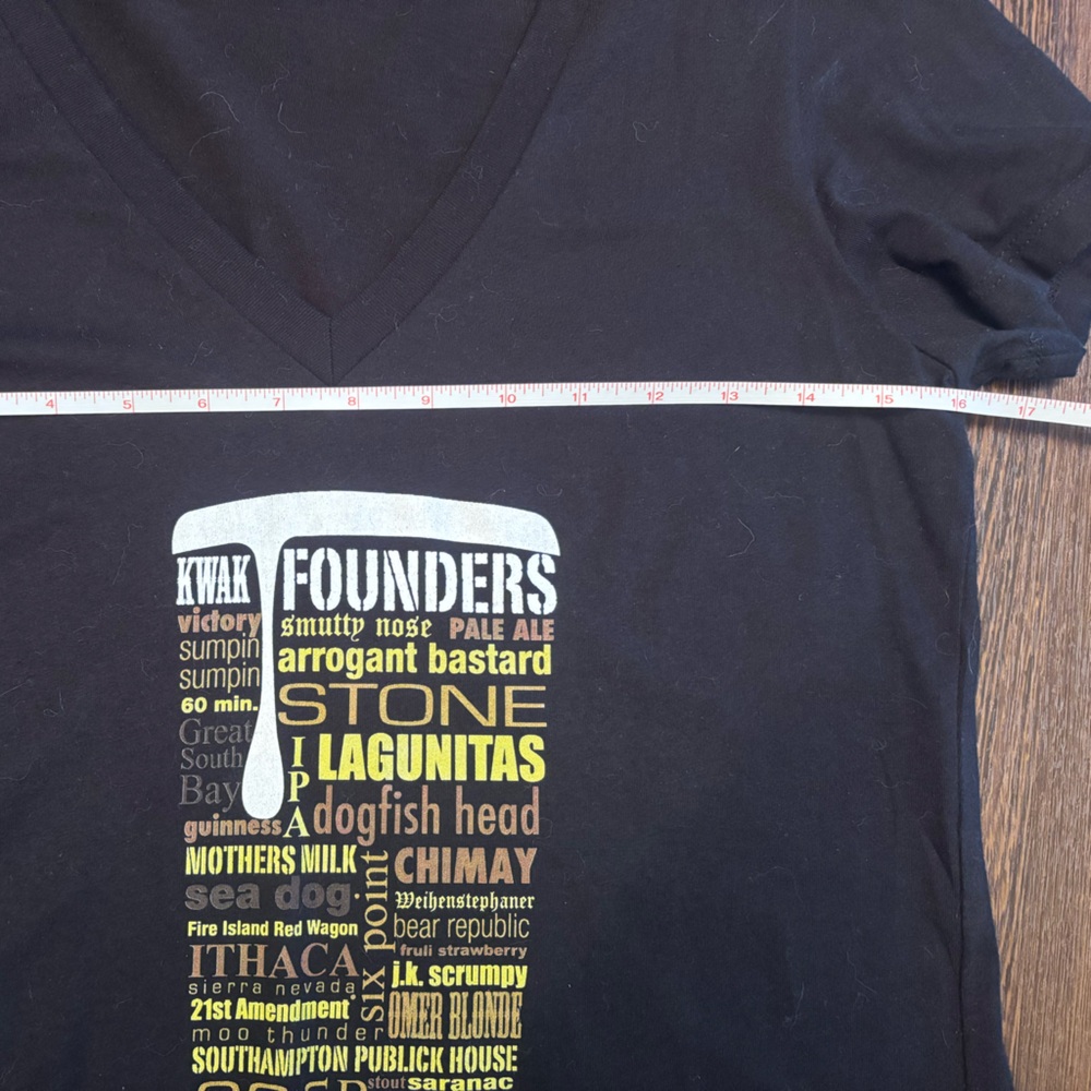 Black V-Neck Craft Beer Graphic T-Shirt - Picture 4 of 5